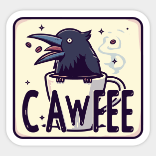 Funny Cawfee Crow Sticker